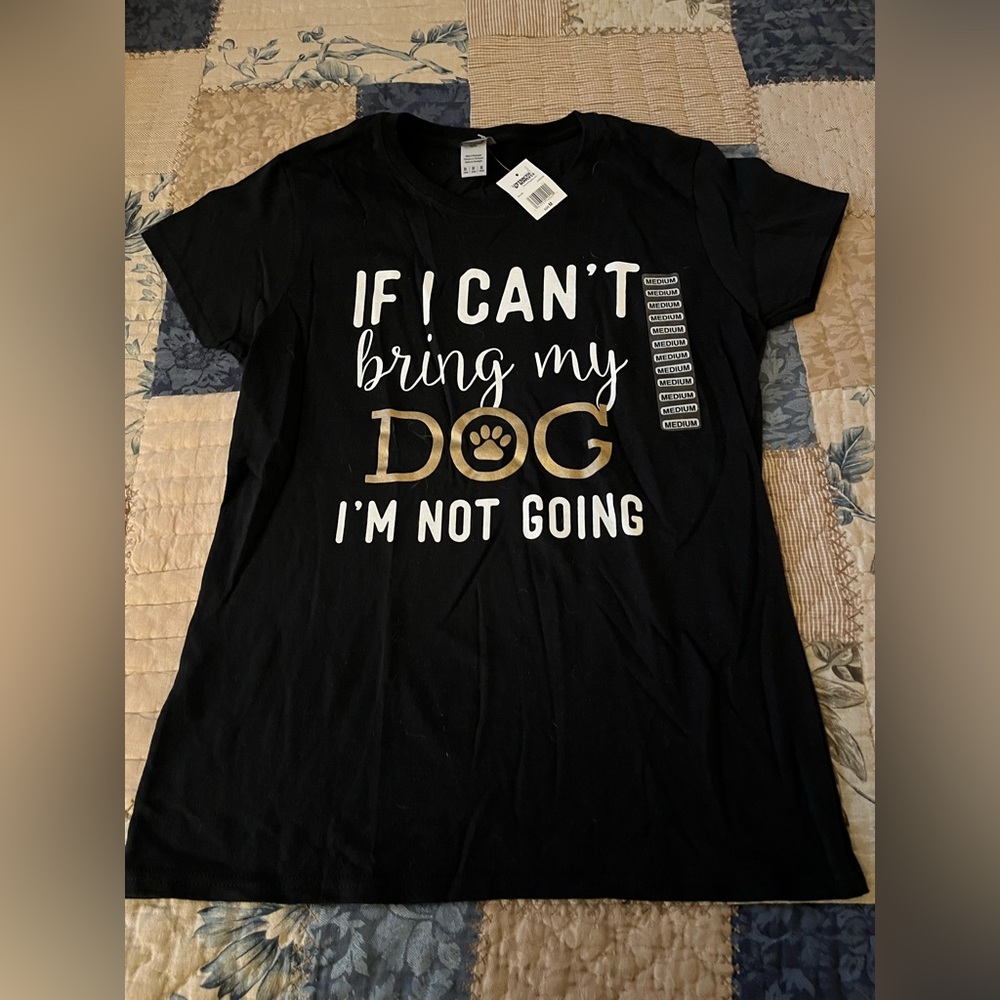 Women’s Dog Lover T-Shirt Color Black Size Medium NWT